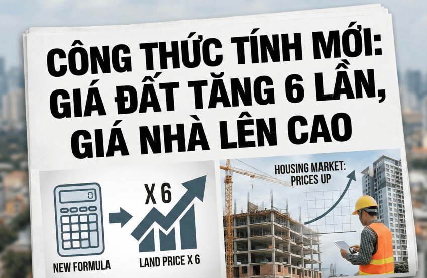 Công thức tính mới khiến giá đất tăng gấp 6 lần, doanh nghiệp buộc tăng giá nhà