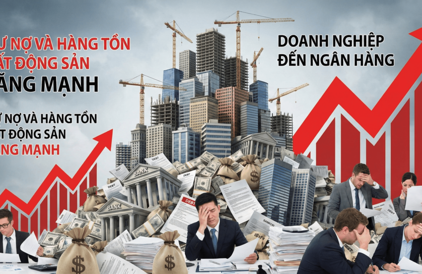 Dư nợ và hàng tồn bất động sản tăng mạnh từ doanh nghiệp đến ngân hàng