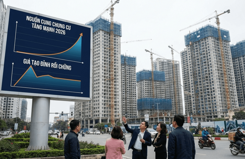 Nguồn cung chung cư tăng mạnh 2026, giá tạo đỉnh rồi chững