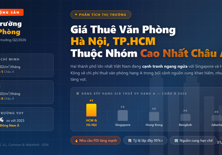 Giá Thuê Văn Phòng Hà Nội, TP.HCM Thuộc Nhóm Cao Nhất Châu Á