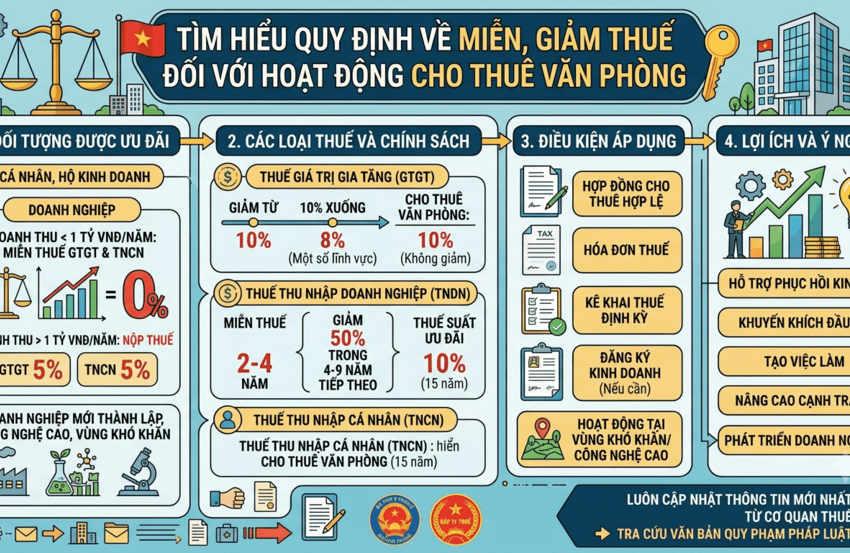 Cho Thuê Văn Phòng Có Được Giảm Thuế Không? Quy Định Mới Nhất