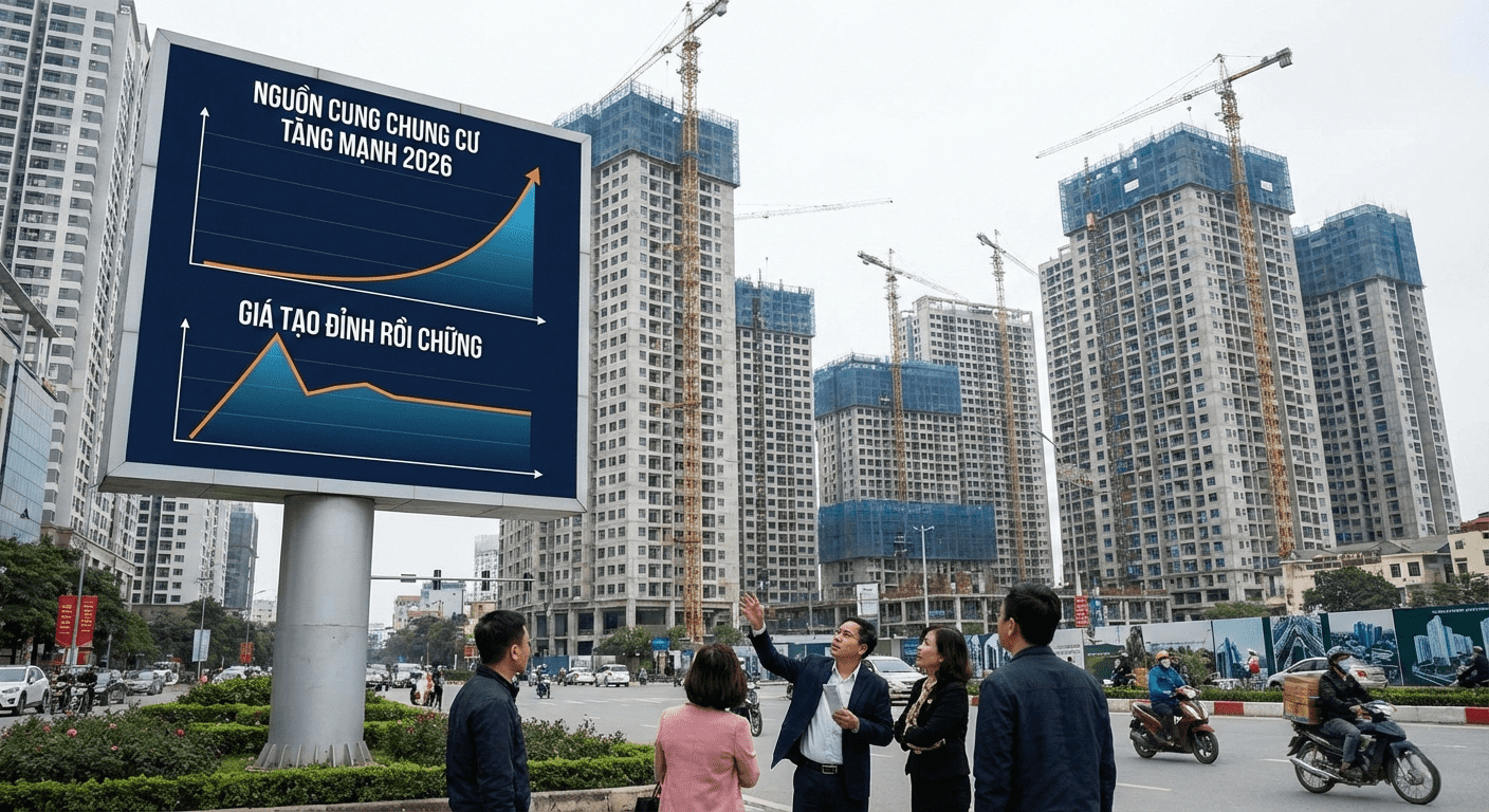 bất động sản năm 2026 với nguồn cung căn hộ tăng mạnh tại đô thị lớn