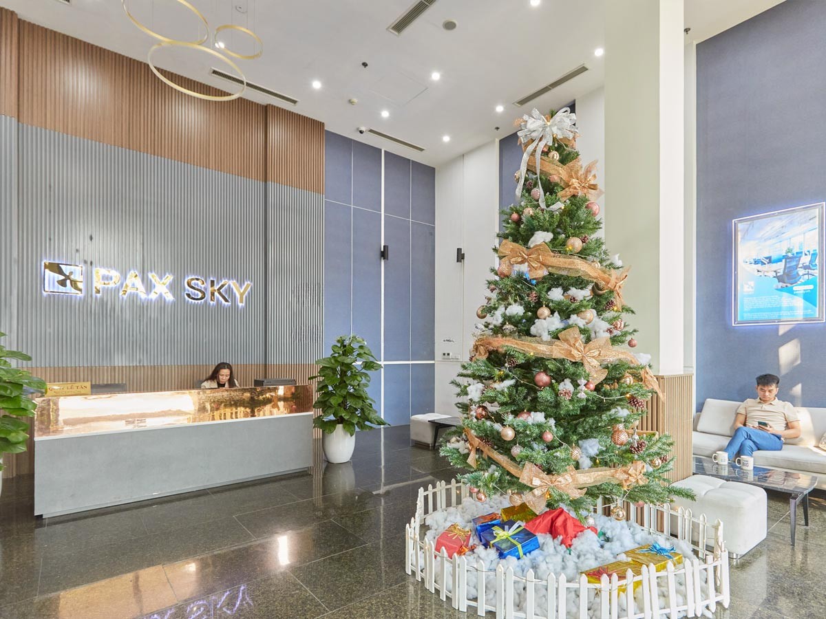 Khu vực lễ tân tòa nhà Pax Sky Hai Bà Trưng